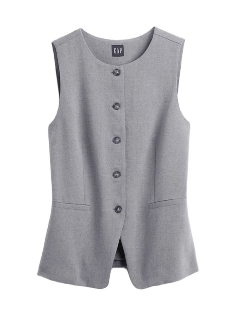 GAP Light Gray Sleeveless Button Vest NWOT